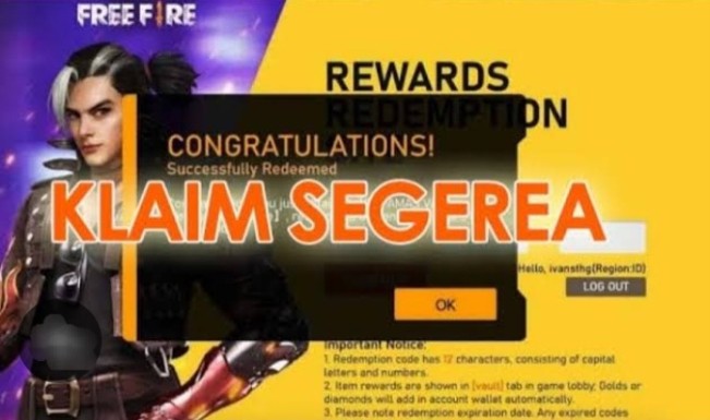 Ilustrasi klaim kode redeem Free Fire (FF). [Instagram]